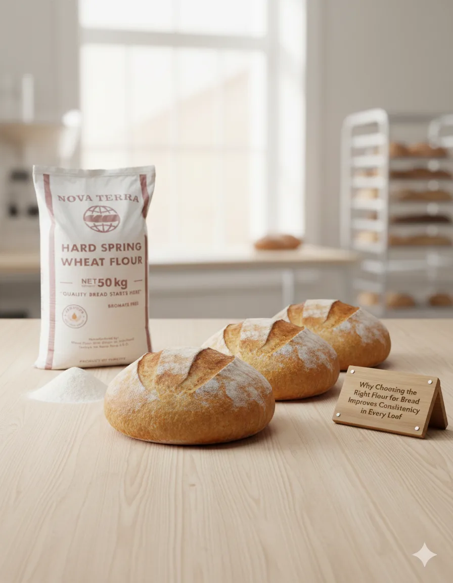 Bright bakery kitchen with freshly baked bread