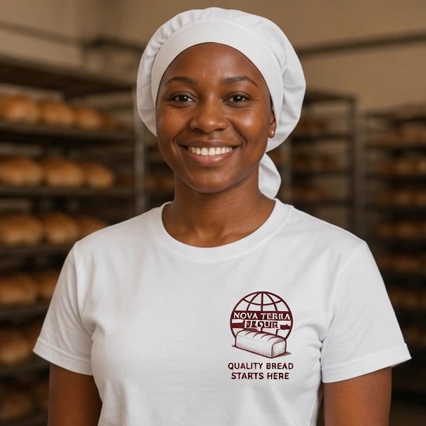Baker in a Nova Terra headscarf