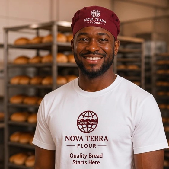 Nova Terra crew in branded tees and aprons
